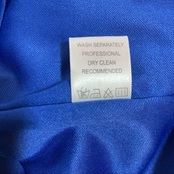 Vintage Emmelee navy velvet burnout layered fitted sheath dress size Medium - Picture 8 of 9